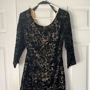 Black Lace Velvet Dress